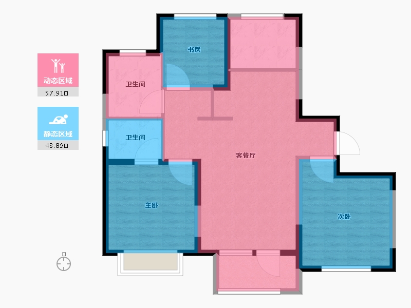 山东省-威海市-威高水韵康桥-91.00-户型库-动静分区