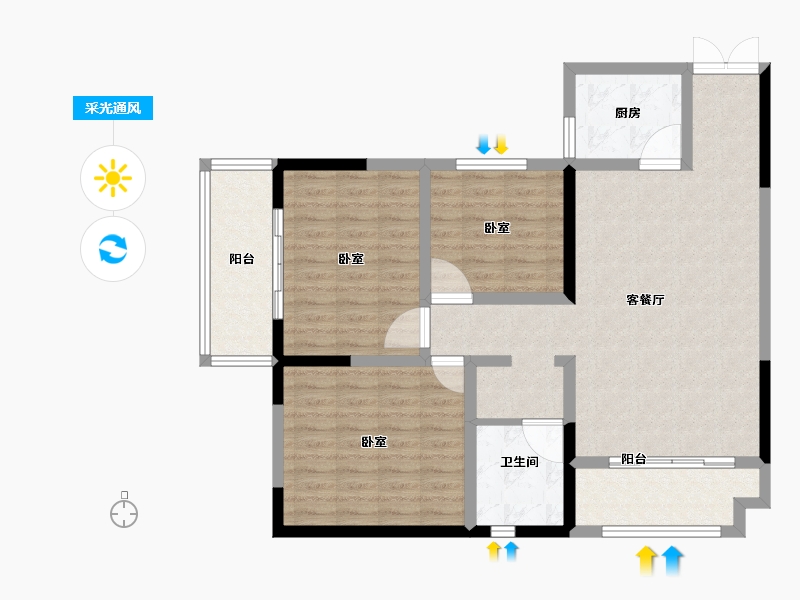 河南省-郑州市-华美仟企汇-98.47-户型库-采光通风