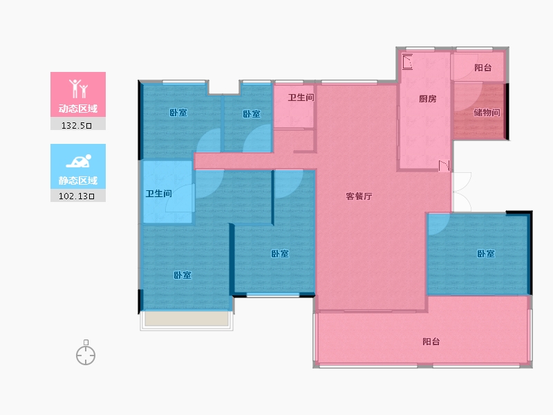 河南省-洛阳市-碧桂园天誉-219.08-户型库-动静分区