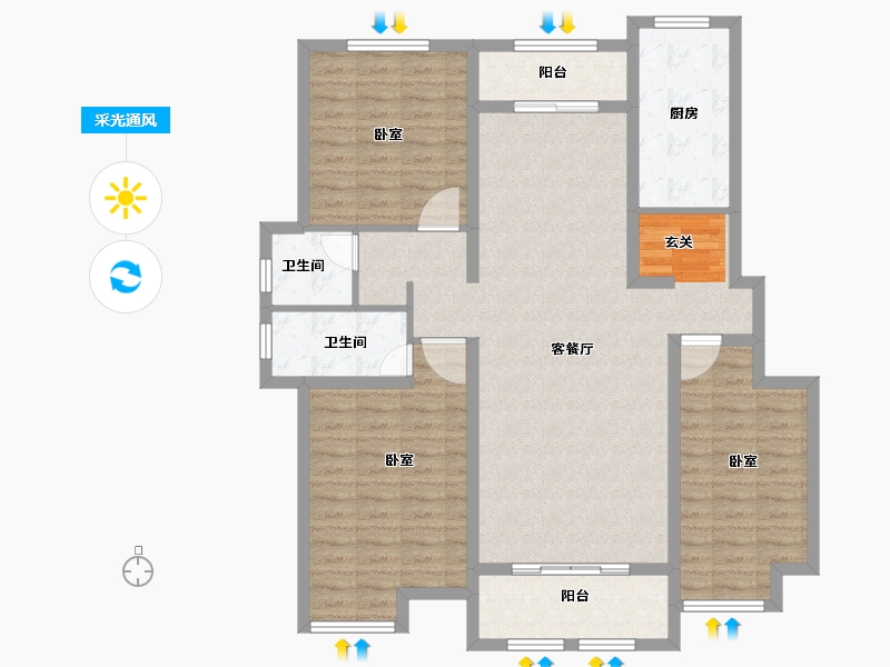 河南省-焦作市-中嘉美景-114.00-户型库-采光通风