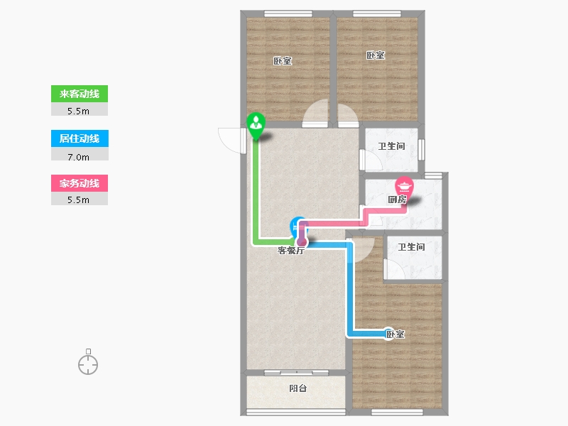 山东省-菏泽市-菏泽华联广场-108.14-户型库-动静线