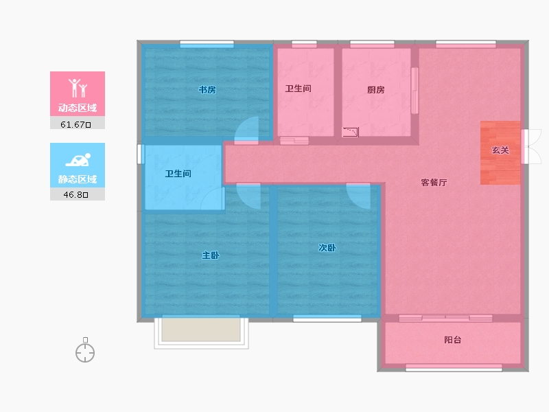 山东省-淄博市-鲁商中心-97.00-户型库-动静分区