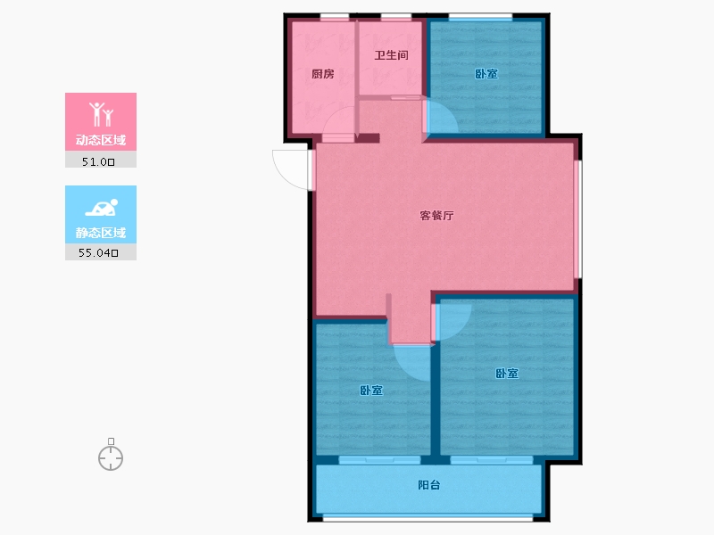 山东省-德州市-绿城德达·玉园-96.00-户型库-动静分区