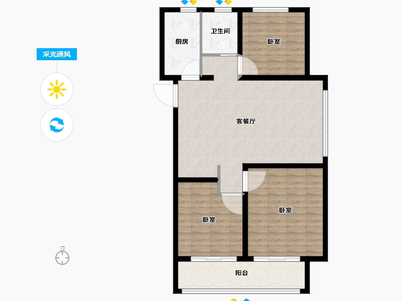 山东省-德州市-绿城德达·玉园-96.00-户型库-采光通风