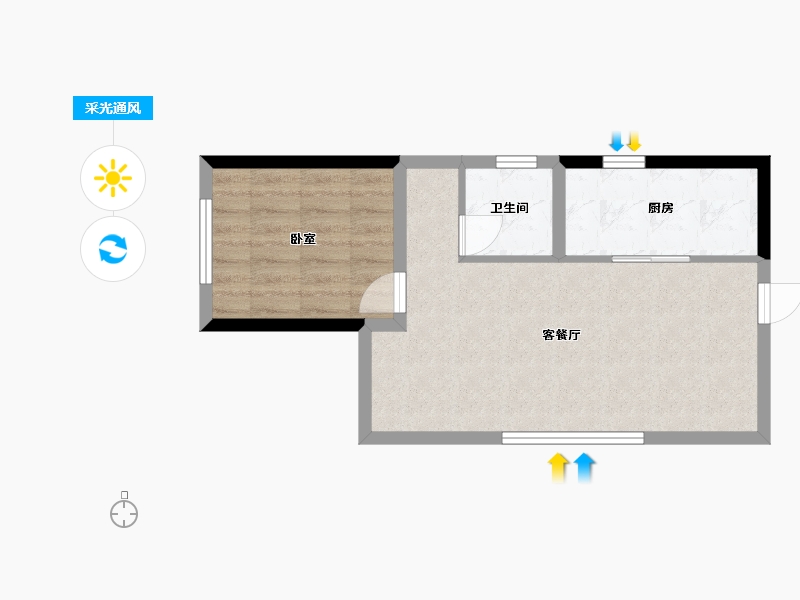 河南省-郑州市-佳源·名门橙邦-46.00-户型库-采光通风