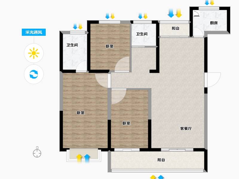 河南省-洛阳市-尚品1号-122.94-户型库-采光通风