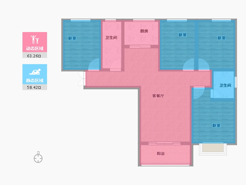 河南省-洛阳市-锦屏湖畔-108.01-户型库-动静分区