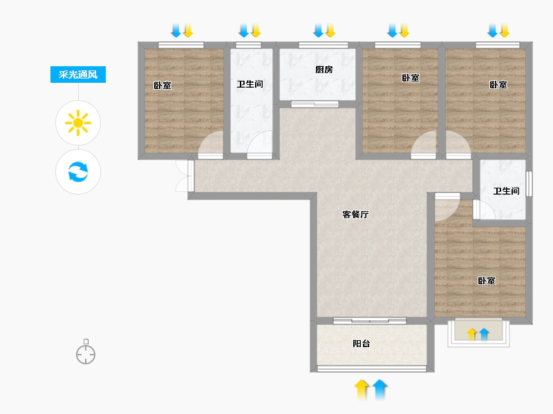 河南省-洛阳市-锦屏湖畔-108.01-户型库-采光通风