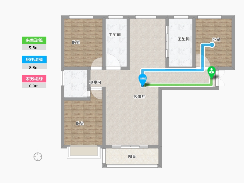 河南省-洛阳市-锦屏湖畔-108.00-户型库-动静线