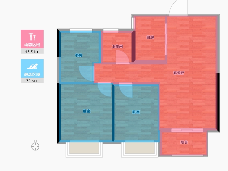 河南省-郑州市-汇泉博澳东悦城-71.01-户型库-动静分区