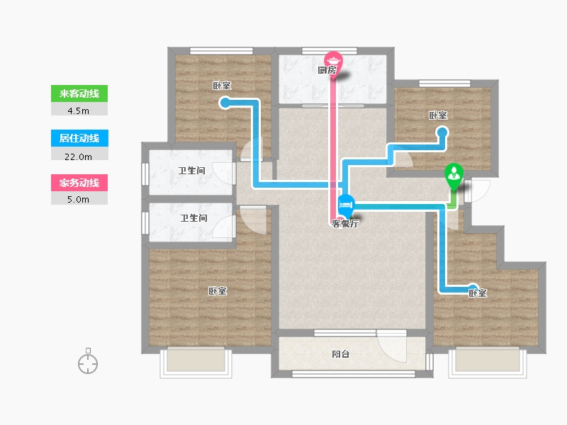 山东省-菏泽市-冠泽海棠湾-107.00-户型库-动静线