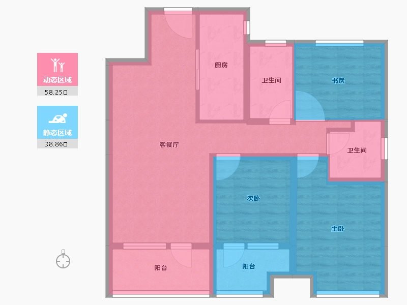 山东省-青岛市-青岛海洋活力区|融创中心·融耀-85.65-户型库-动静分区