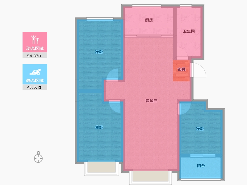 山东省-淄博市-五洲锦悦城-89.57-户型库-动静分区