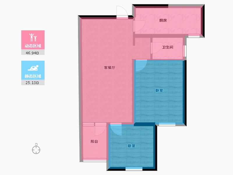 河南省-郑州市-风和朗庭-64.00-户型库-动静分区