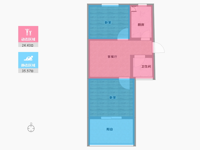 河南省-洛阳市-白云山居-54.53-户型库-动静分区