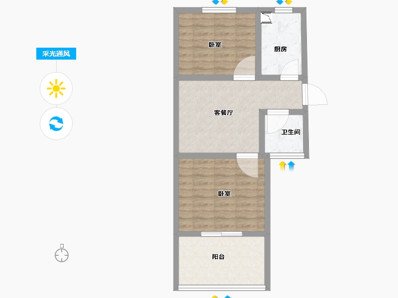 河南省-洛阳市-白云山居-54.53-户型库-采光通风