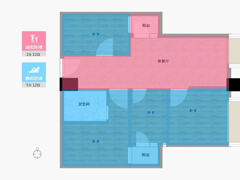 河南省-郑州市-华南城盛世广场-71.00-户型库-动静分区