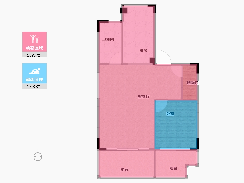 浙江省-宁波市-碧桂园观邸-112.00-户型库-动静分区