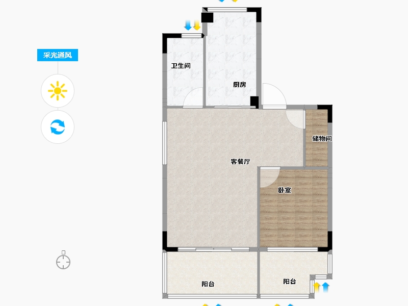 浙江省-宁波市-碧桂园观邸-112.00-户型库-采光通风