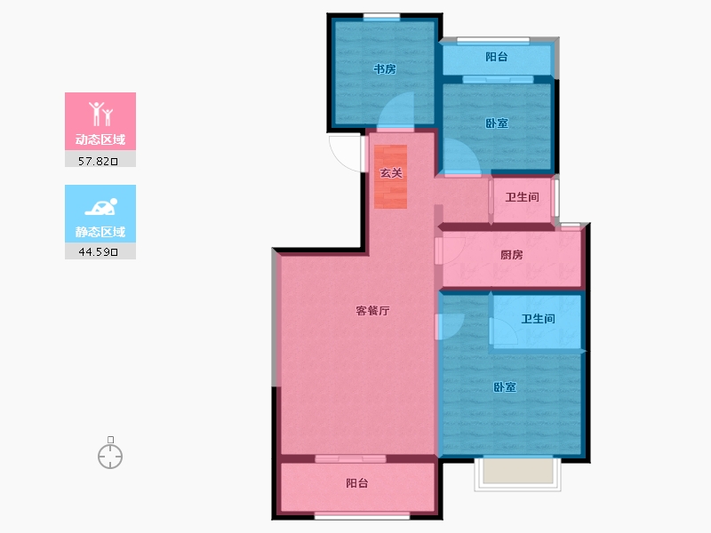 河南省-郑州市-正商馨港家-90.78-户型库-动静分区