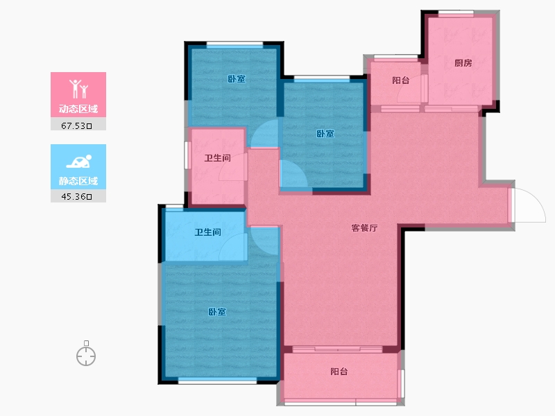 河南省-郑州市-恒大山水城-101.28-户型库-动静分区