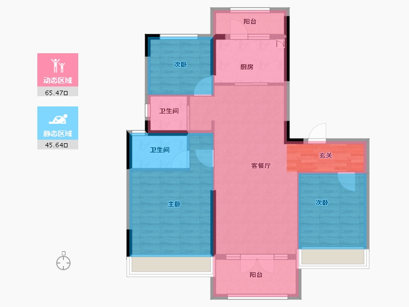 山东省-淄博市-碧桂园翡丽湖樾-100.00-户型库-动静分区