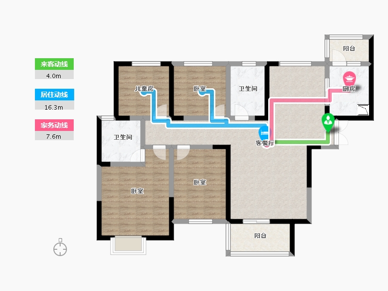 河南省-郑州市-明天香槟花园-114.00-户型库-动静线