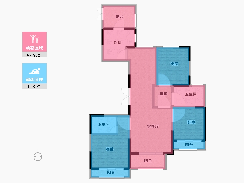 河南省-焦作市-亿祥亲亲里-104.00-户型库-动静分区