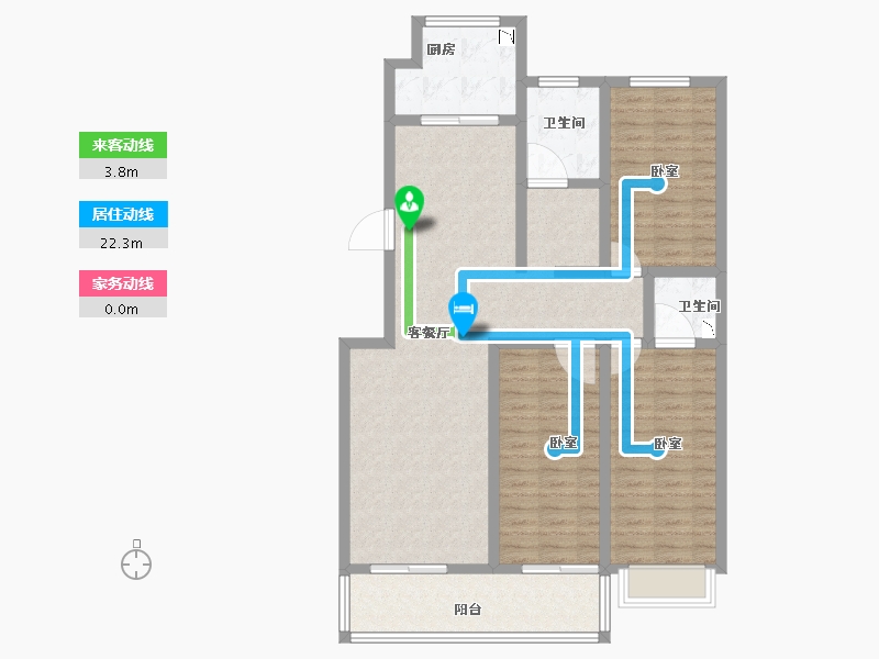 河南省-洛阳市-香泰花园-107.22-户型库-动静线