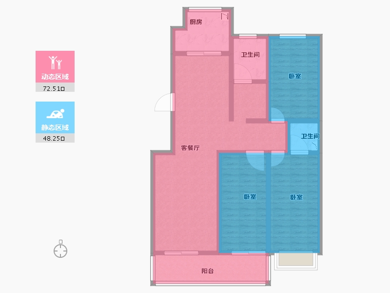 河南省-洛阳市-香泰花园-107.22-户型库-动静分区