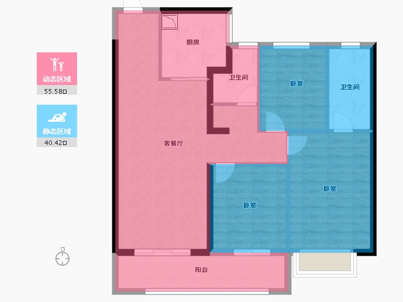 河南省-郑州市-融信奥体世纪-86.00-户型库-动静分区