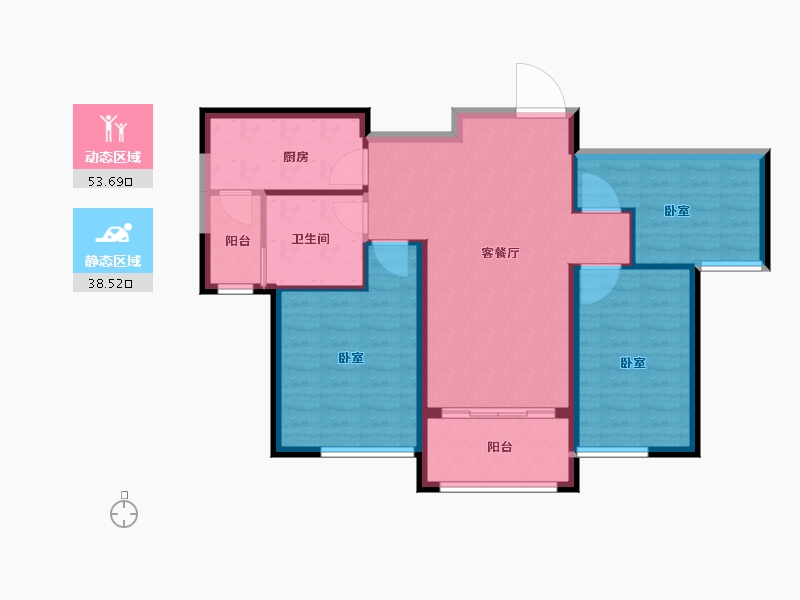 宁夏回族自治区-银川市-银川恒大名都-83.00-户型库-动静分区