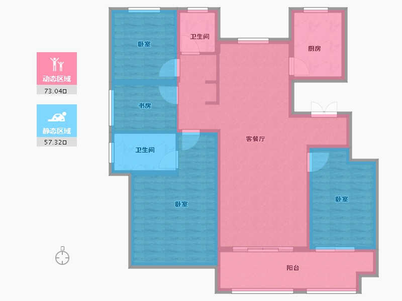 山东省-菏泽市-中丞玖璋台-117.00-户型库-动静分区