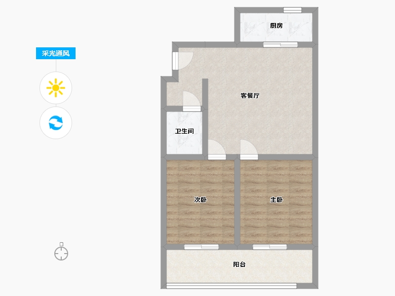 山东省-临沂市-永恒华府-65.23-户型库-采光通风