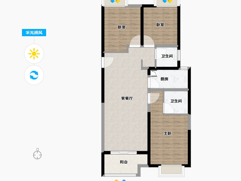 河南省-郑州市-朗悦公园府-93.01-户型库-采光通风