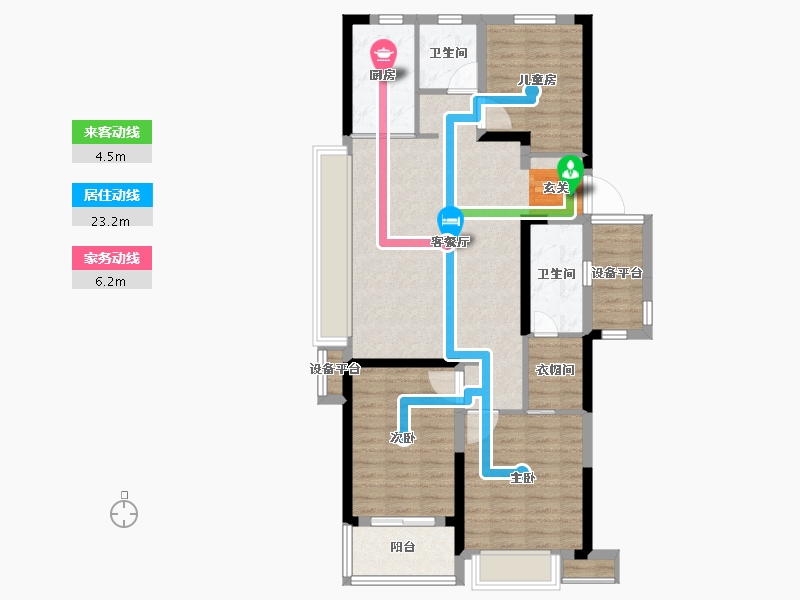 浙江省-台州市-海伦堡玖悦府-93.99-户型库-动静线