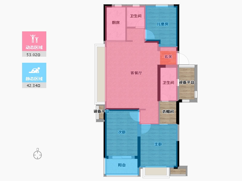 浙江省-台州市-海伦堡玖悦府-93.99-户型库-动静分区