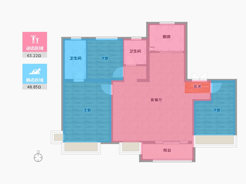 山东省-淄博市-保利华府-101.00-户型库-动静分区