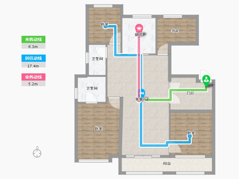 山东省-烟台市-万科御龙山住宅-114.01-户型库-动静线