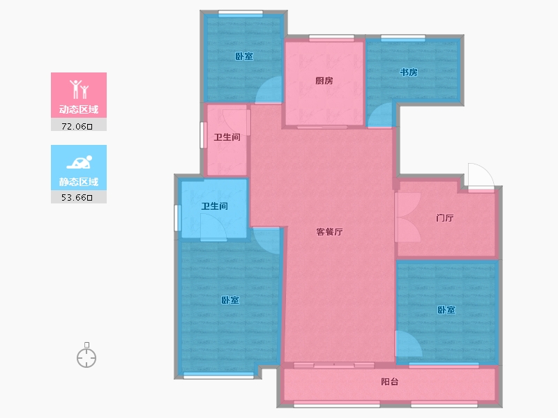 山东省-烟台市-万科御龙山住宅-114.01-户型库-动静分区