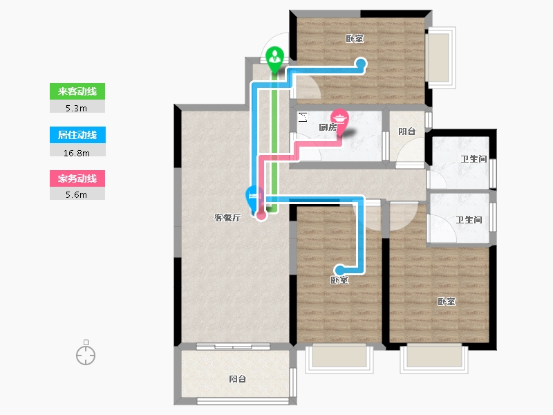 河南省-洛阳市-尚品1号-108.57-户型库-动静线