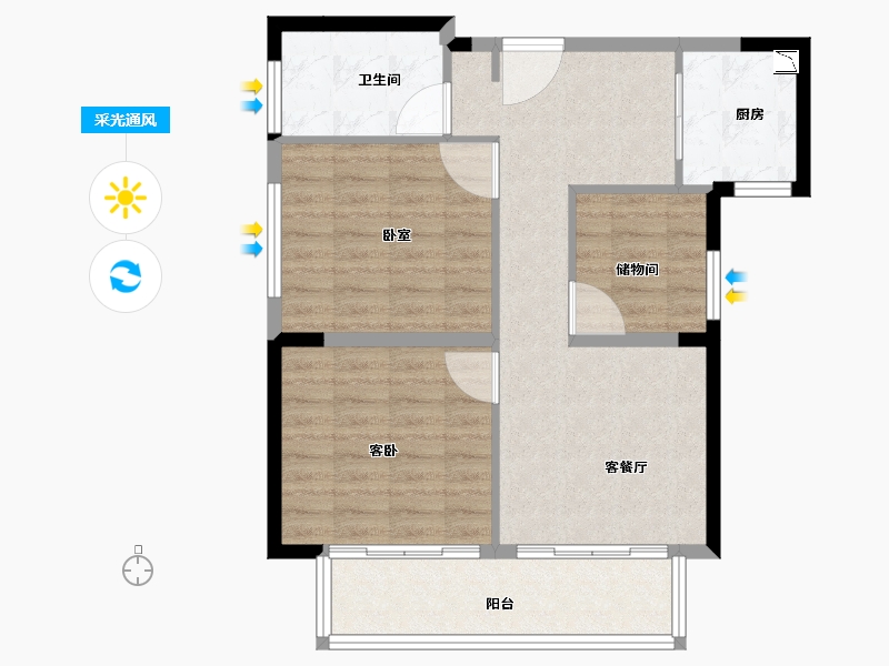 河南省-焦作市-和诚外滩II期-73.02-户型库-采光通风