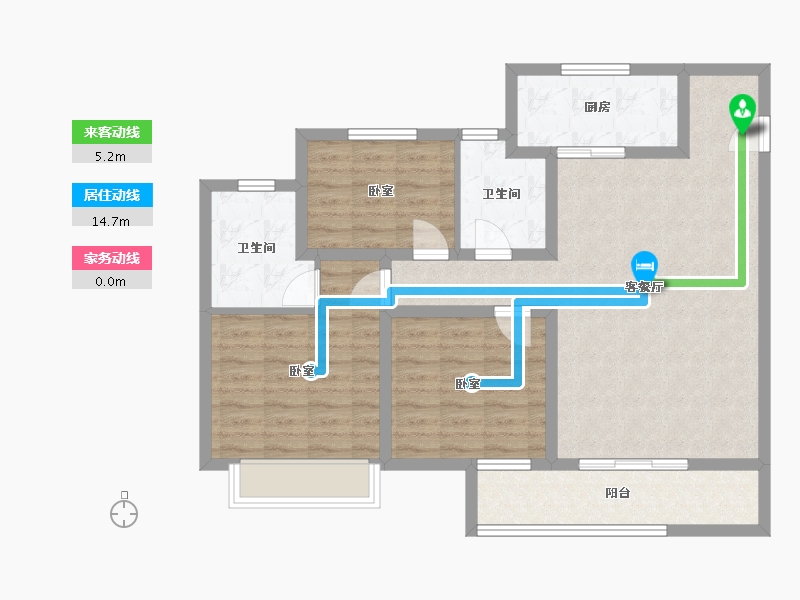 河南省-郑州市-龙湖·景粼玖序-90.01-户型库-动静线