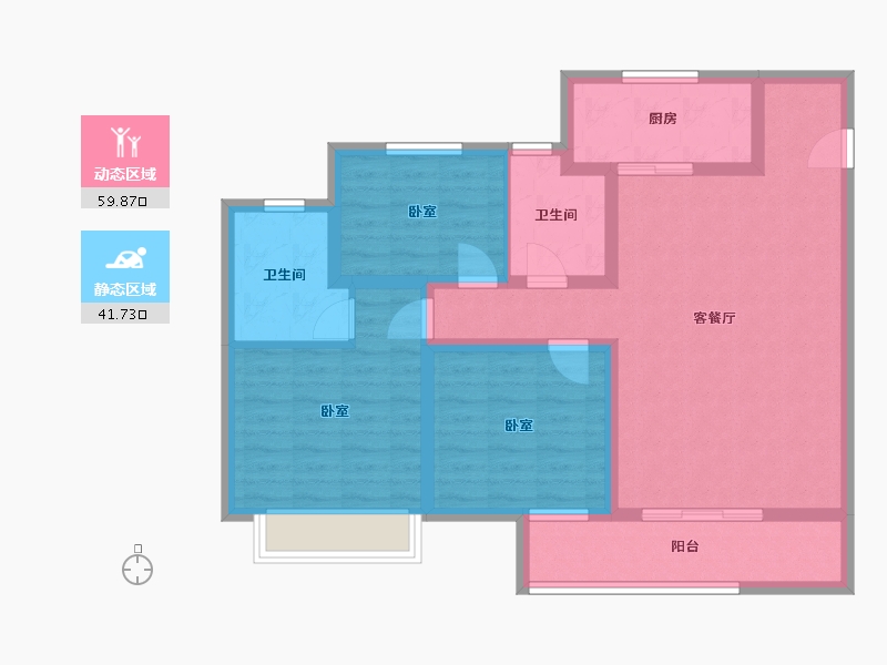 河南省-郑州市-龙湖·景粼玖序-90.01-户型库-动静分区