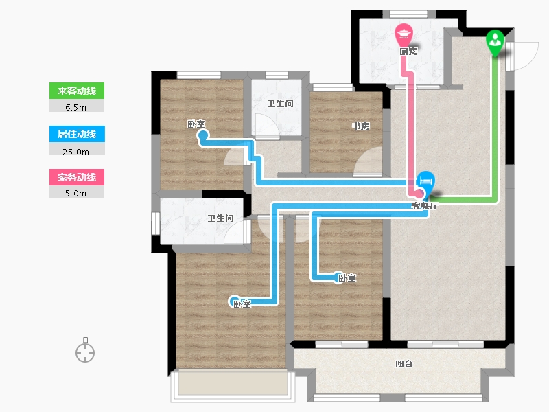 浙江省-嘉兴市-万卷风华-102.00-户型库-动静线