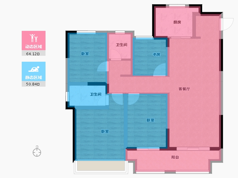 浙江省-嘉兴市-万卷风华-102.00-户型库-动静分区