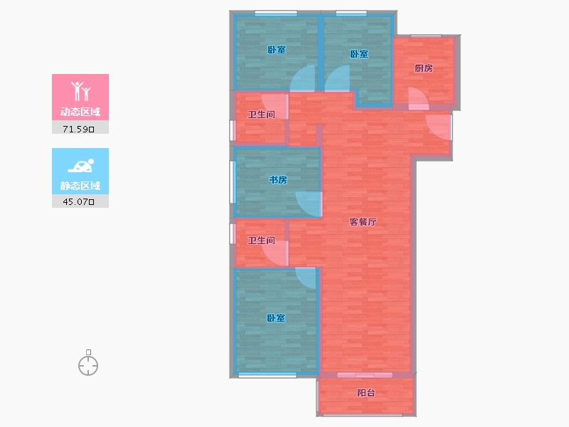 河南省-郑州市-融创瀚海大河宸院-106.00-户型库-动静分区