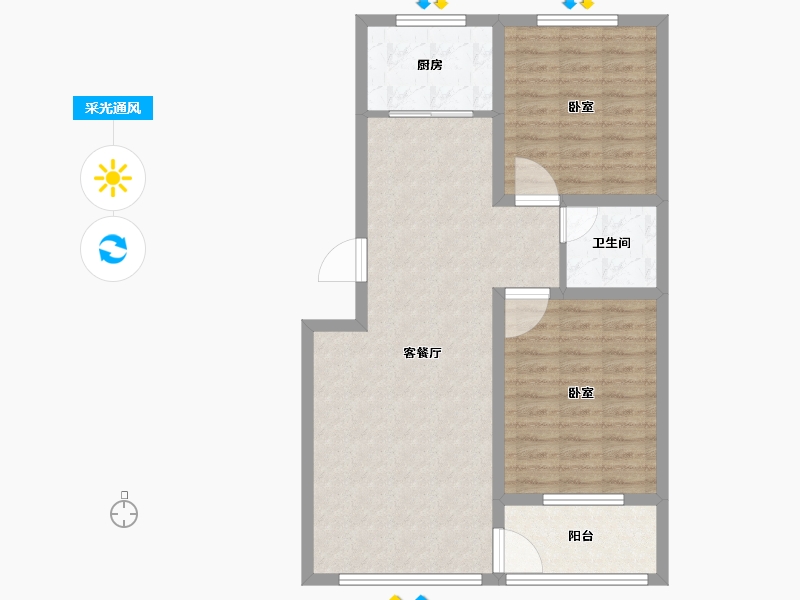 山东省-滨州市-双湖馨苑-81.27-户型库-采光通风