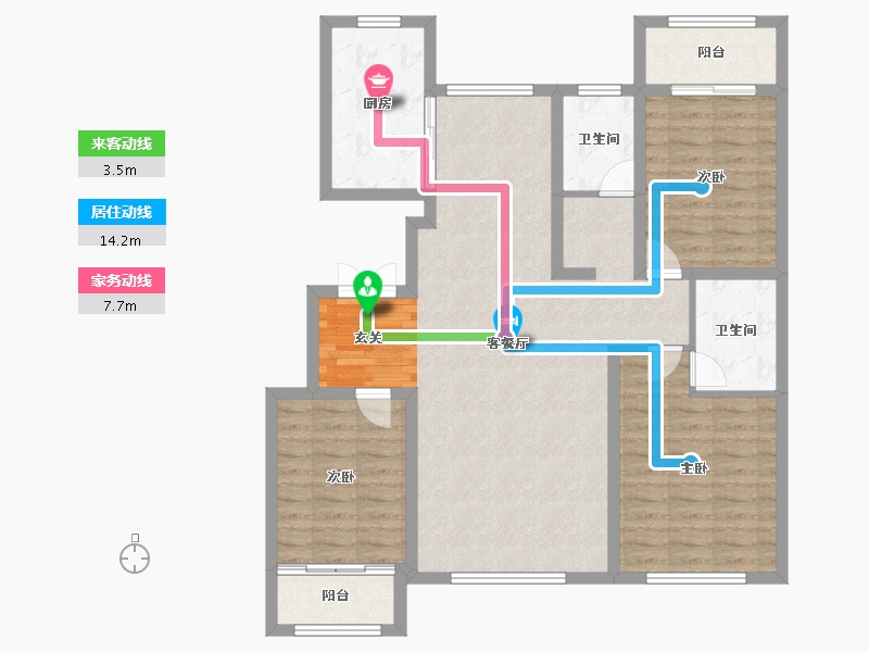 山东省-淄博市-三盛湖畔-106.00-户型库-动静线