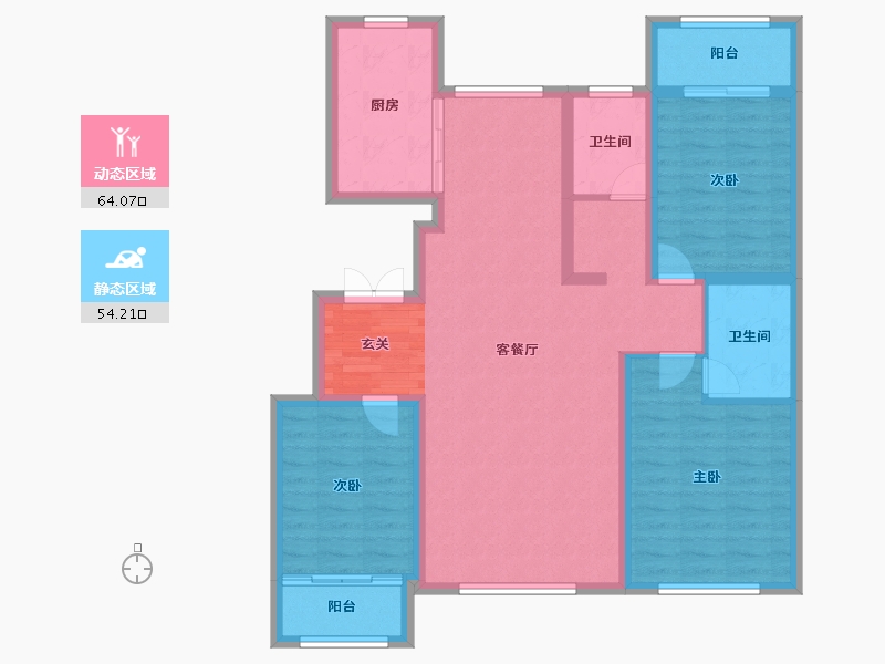 山东省-淄博市-三盛湖畔-106.00-户型库-动静分区